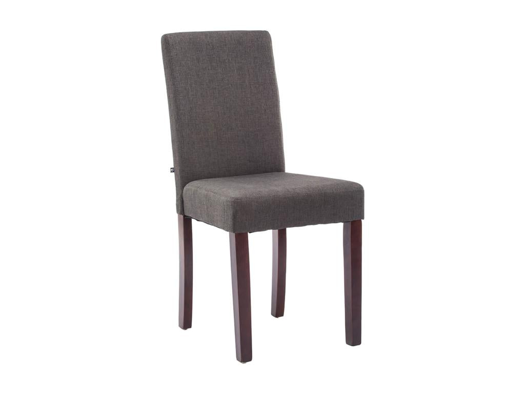 Chair of salle Dining x1 Design Modern in Fabric Gray Dark and pieds in Mobenze Brown 10 0002029 TPEY53635
