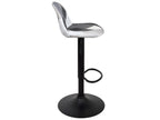 Set of 2 designer bar stools with upholstered seat, Luxameub fabric, swivel, height adjustable, PINPAI grey PRRJ77750