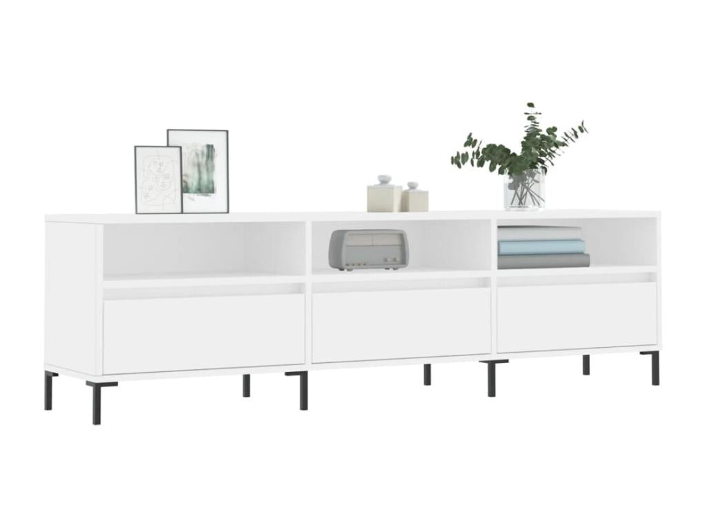 TV stand White 150x30x44.5 cm bois d'ingénierie WAHA09654