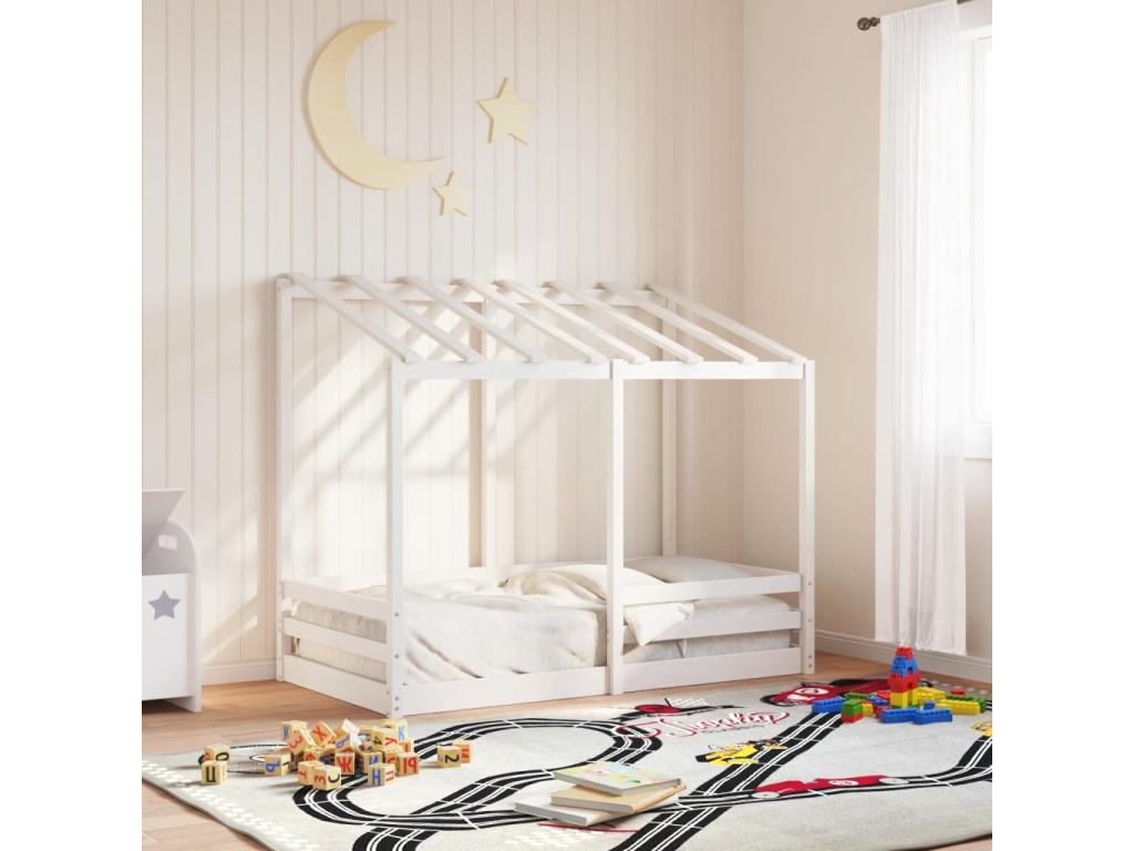 Bed for enfants without Mattress White 80x160cm bois Solid of Pine JHLS53174