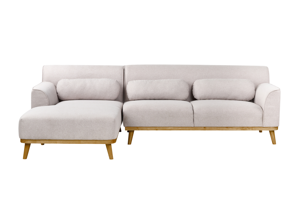 Sofa d'Angle gauche in Fabric Dossier Upholstered Gray Light Mobenze WVAW58092