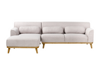 Sofa d'Angle gauche in Fabric Dossier Upholstered Gray Light Mobenze WVAW58092