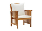5-piece garden furniture set with cushions, solid wood, Luxameub GNVW86655