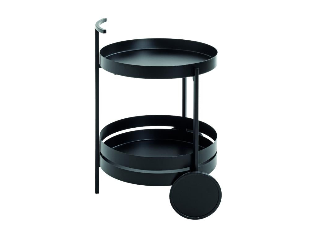 Cosymeub black metal kitchen trolley - diameter 42 x height 62 cm YUKI14715