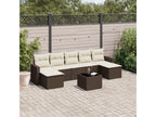 8-piece garden furniture set with brown resin wicker cushions RZMK61133