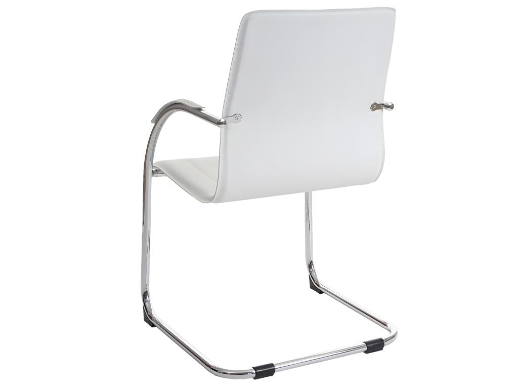 2x Chair of conférence Mobenze Chair visiteurs cantilever Faux leather - White DSIT28807