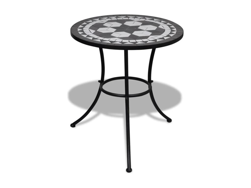Table of Luxameub Black and White 60 cm Mosaïque WATF61803