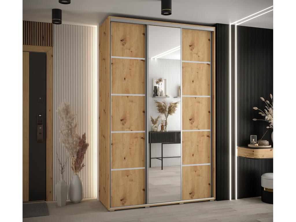WARDROBE Mobenze 5 DOORS COULISSANTES 235.2/150/45 3 Doors Mobenze/Argent FGET48408