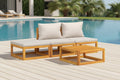 4-piece garden furniture set with light grey cushions, solid wood XVIZ75506