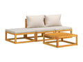 4-piece garden furniture set with light grey cushions, solid wood XVIZ75506