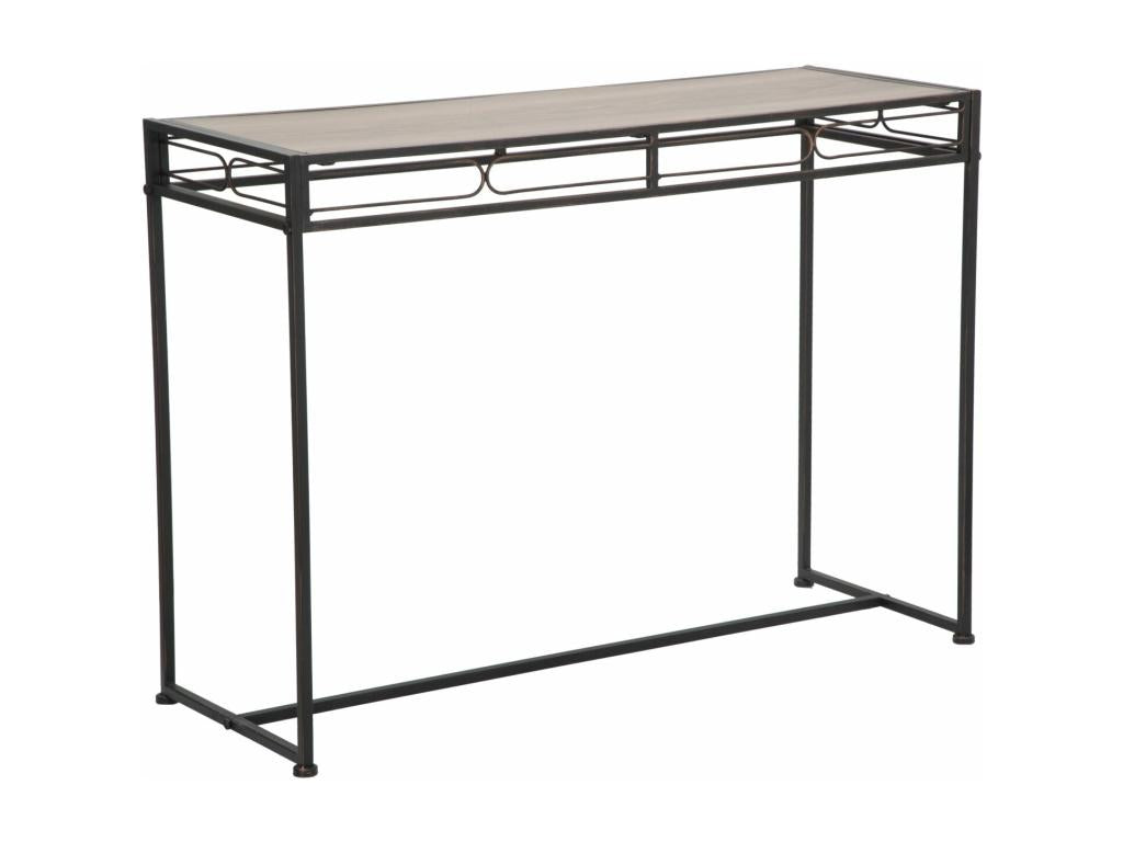 Console table rectangulaire in Metal Black with plateau in Mobenze 110x40x80 cm BEQV93181