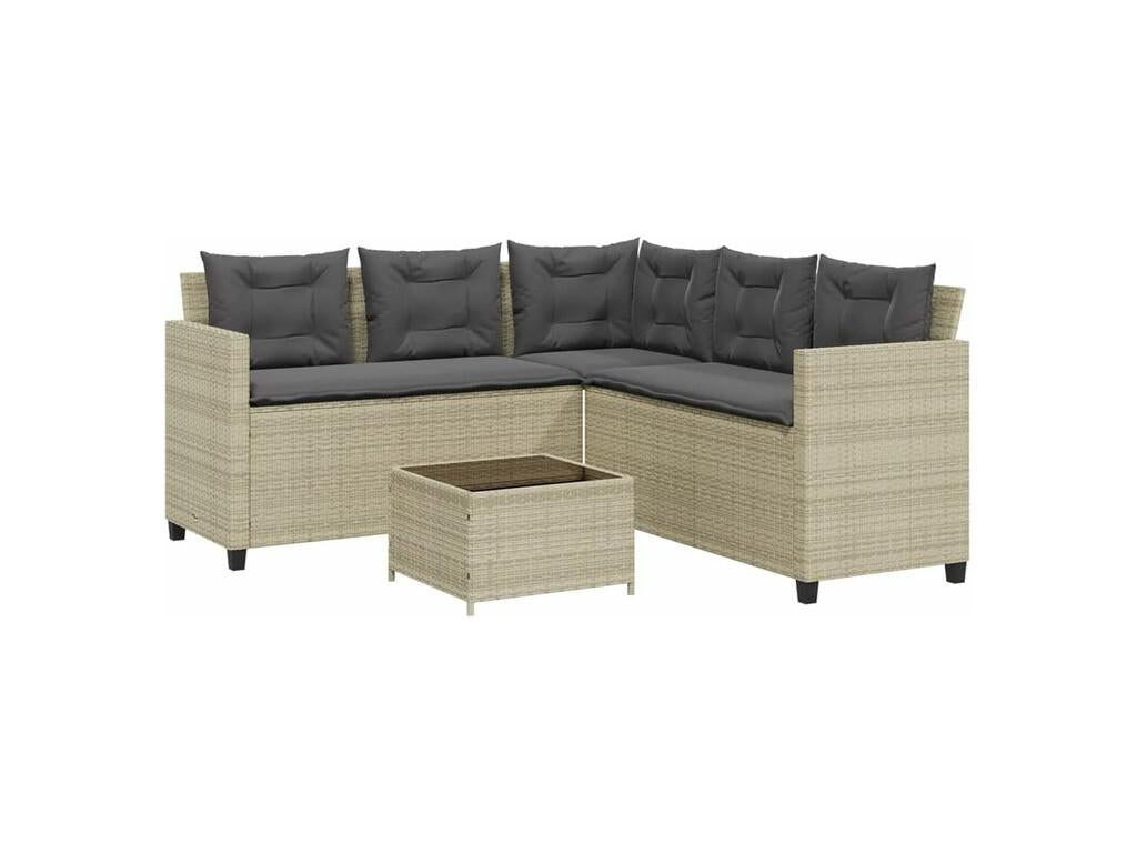 Sofa of Garden and Table and Cushions in forme of L Gray Light ILSQ18828