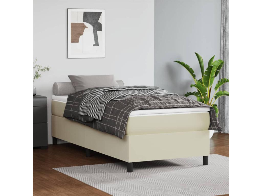 Bed frame Cream 80x200 Faux leather QJME02744