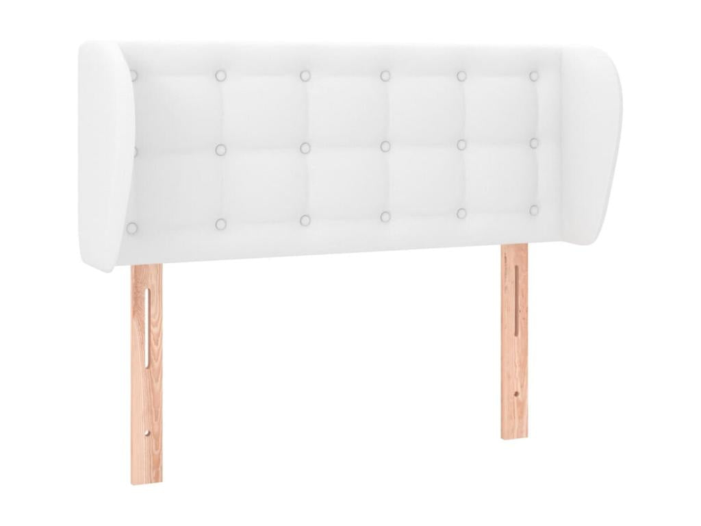 Headboard with wings, White, 83x23x78/88 cm, Faux Leather, TBQP62310