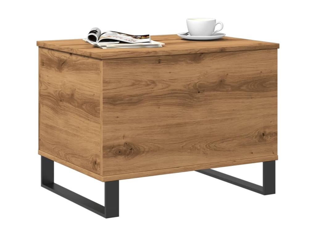 Coffee Table Oak artisanal 60x44.5x45 cm bois d'ingénierie LJRV90829