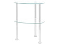 Table d'appoint 2 niveaux Transparent 38x38x50 cm Verre trempé GPKK77220