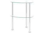Table d'appoint 2 niveaux Transparent 38x38x50 cm Verre trempé GPKK77220