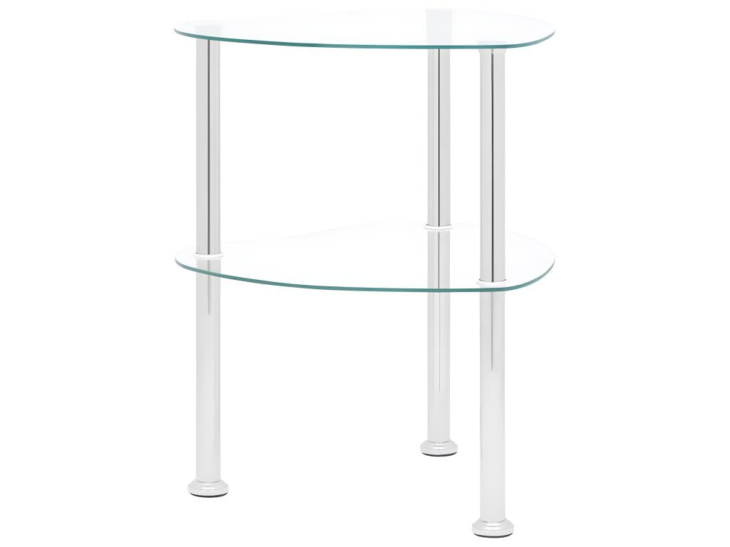 Table d'appoint 2 niveaux Transparent 38x38x50 cm Verre trempé GPKK77220