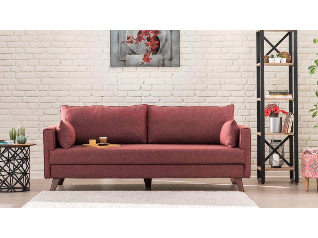 Sofa 3 seats Sofa-bed Mobenze Fabric Bordeaux DQTS37691