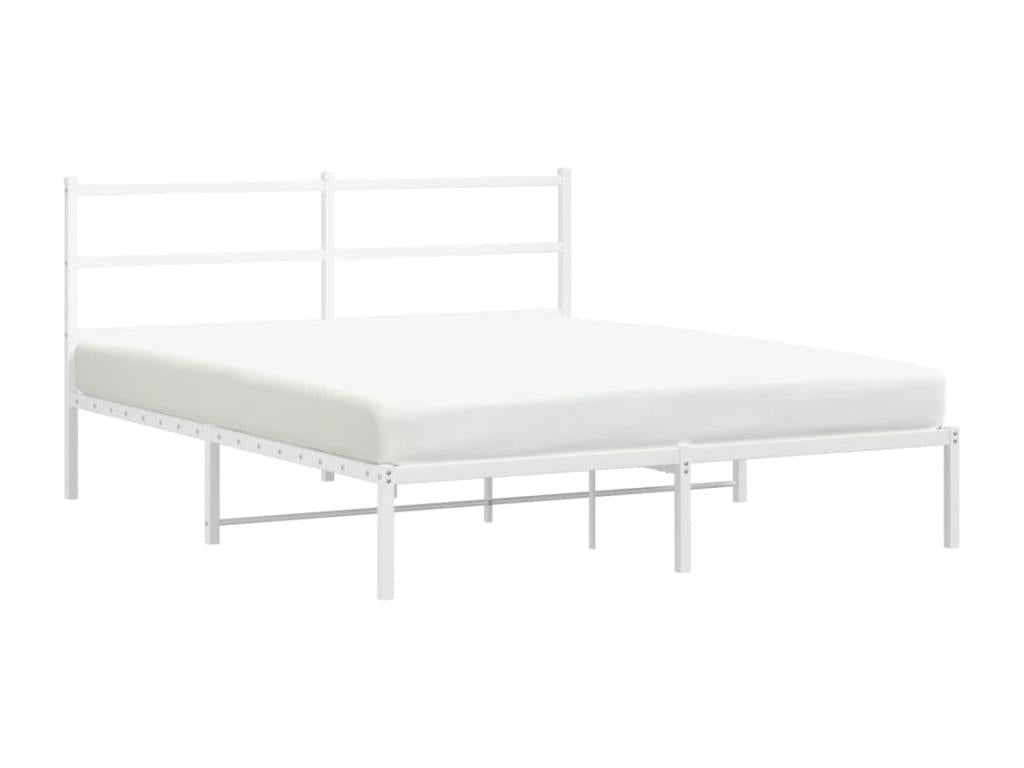 Bed frame Metal with Headboard White 150x200 cm YACB06424
