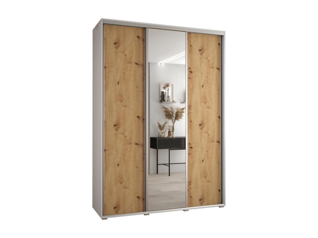 WARDROBE Mobenze 3 DOORS COULISSANTES 235.2/180/60 3 Doors White/Mobenze/Argent WWLY89438