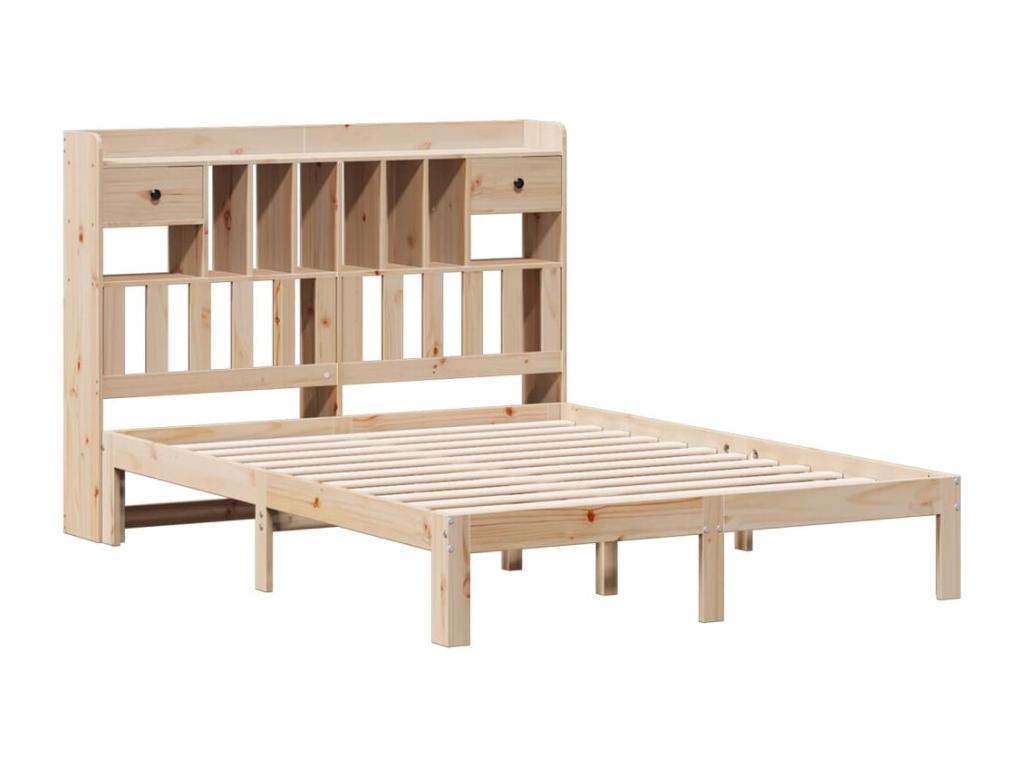 Bed Bookcase without Mattress 160x200 cm bois Solid of Pine XZQJ53922