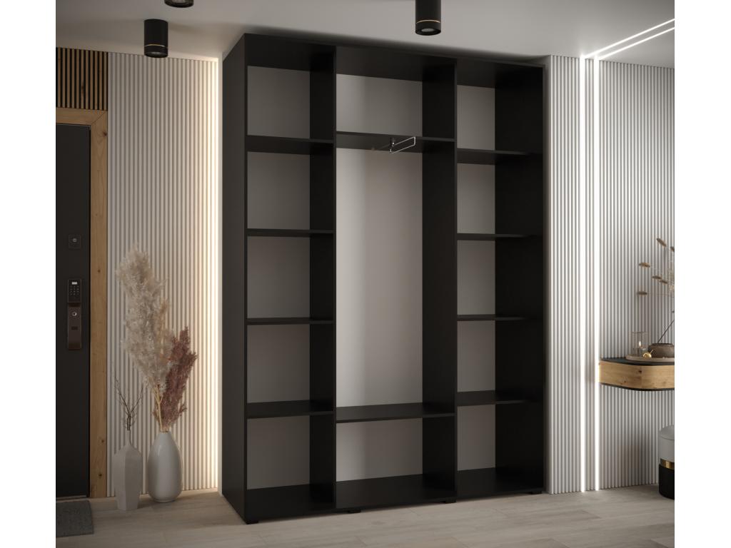 WARDROBE Luxameub 6 DOORS COULISSANTES 235.2/170/45 3 Doors Black/White/Argent GYGY12261