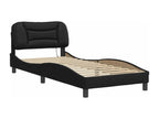 Bed frame with Luxameubères LED Black 80x200 cm Faux leather YANS23574