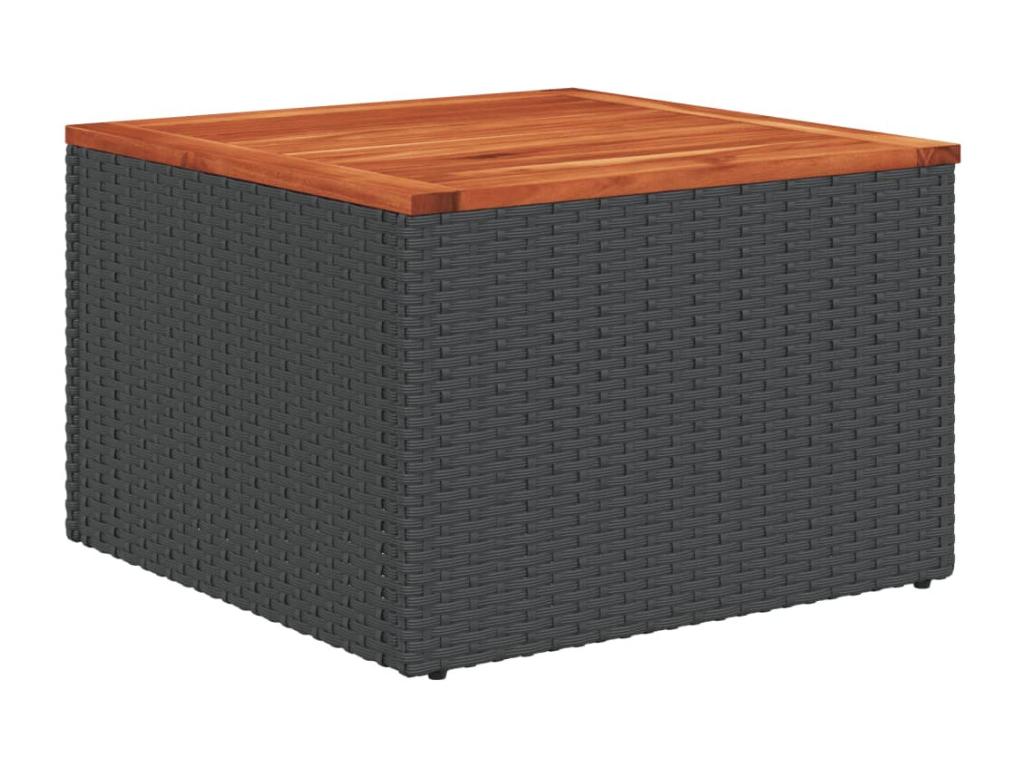 8-piece garden furniture set with cushions, black woven resin HUDT49896