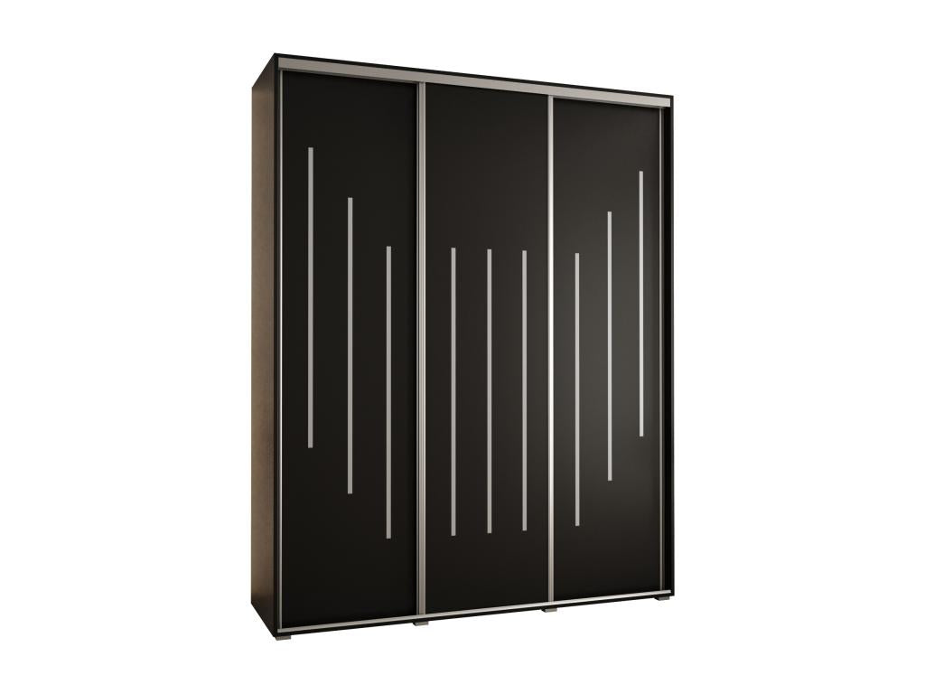 WARDROBE Mobenze 8 DOORS COULISSANTES 235.2/200/60 3 Doors Black/Black/Argent OWSW46446