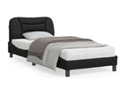 Bed frame with Luxameubères LED Black 80x200 cm Faux leather YANS23574