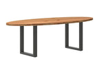 Dining Table Brown Light bois of Oak Solid ovale NSUN82060