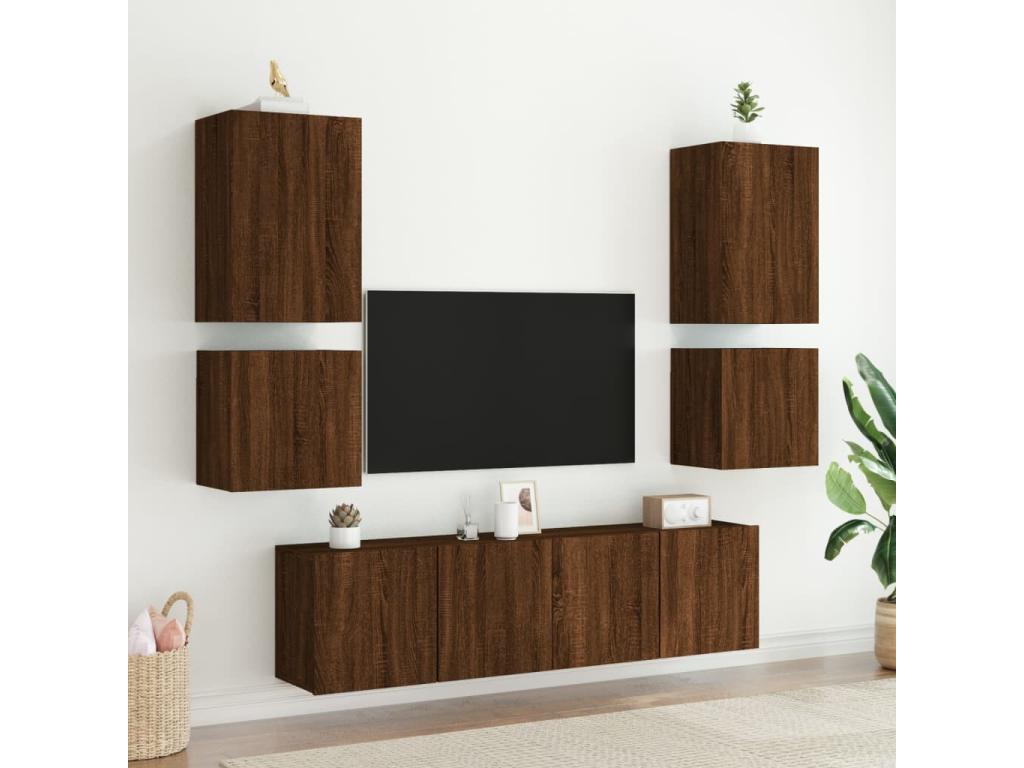 TV stand Wall-mounted Oak Brown 40.5x30x40 cm Mobenze d'ingénierie YXHR88876