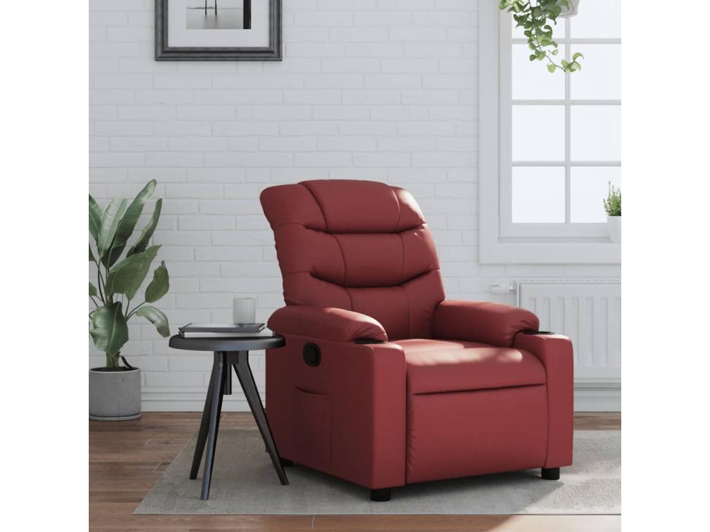 Armchair inclinable Red bordeaux Faux leather YNBT17010