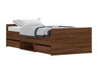 Bed frame Headboard and pied of Bed Oak Brown 90x190 cm ZZKD71175