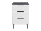 Table of chevet Design trois Drawers blanche and aspect marbre MARBLE OTCT91118