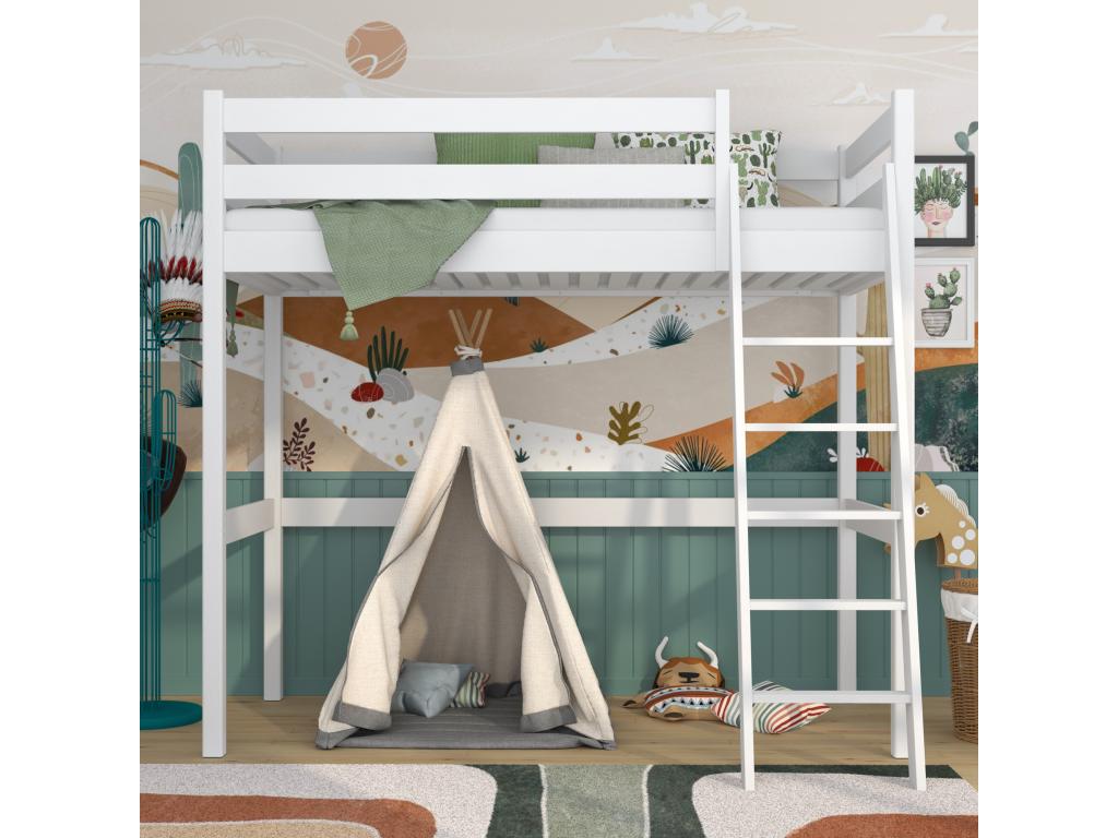 Bed mezzanine in Mobenze N03 White 120x180 CXDX36932