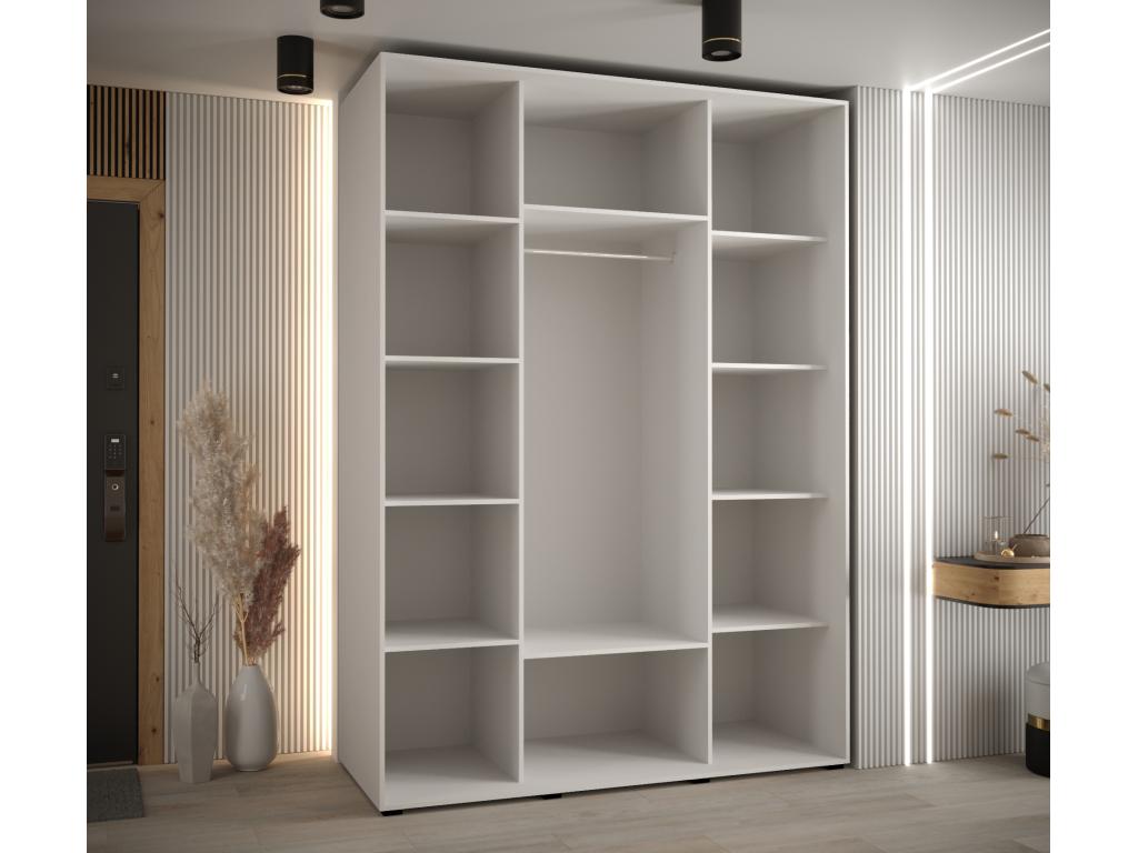 WARDROBE Luxameub 3 DOORS COULISSANTES 235.2/170/60 3 Doors White/White/Or MTHV93811