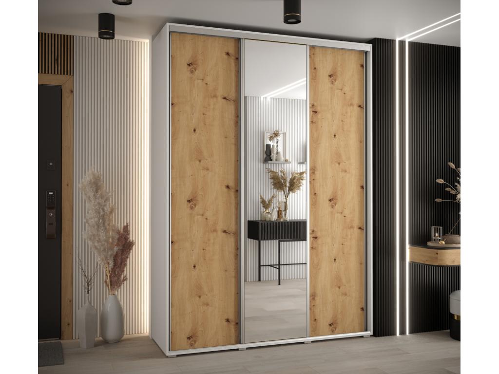 WARDROBE Mobenze 3 DOORS COULISSANTES 235.2/180/60 3 Doors White/Mobenze/Argent WWLY89438