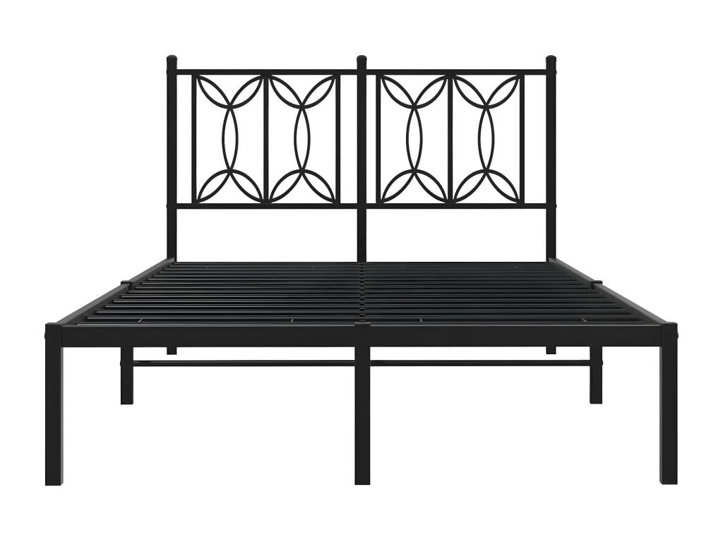 Bed frame Metal with Headboard Black 120x200 cm HENG63741