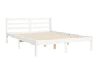 Bed frame with Headboard White 140x190 cm Mobenze Solid IOEL97246