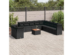 12-piece garden furniture set with cushions, black woven resin ARUI69816