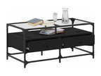 Coffee Table with dessus in verre Black 98.5x50x45 cm Steel ZUKX50065