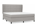 Upholstered bed base with mattress, light grey, 180x200cm, fabric HQRG50096