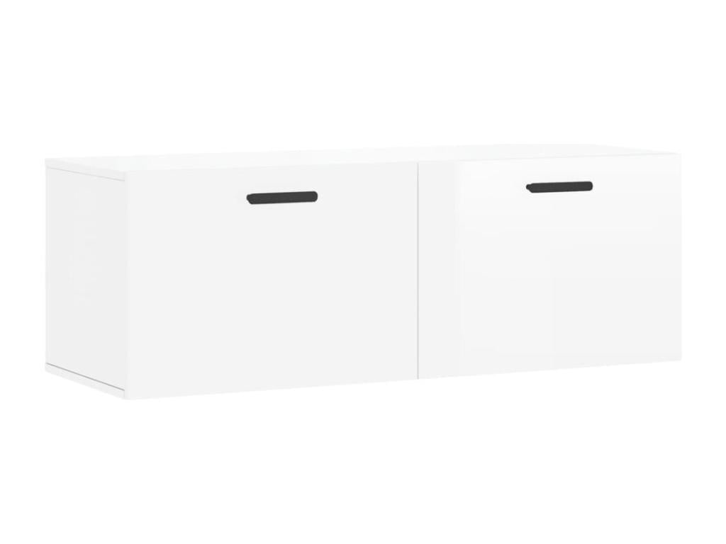 Wardrobe Wall-mounted White brillant 100x36.5x35 cm bois d'ingénierie MBER06685