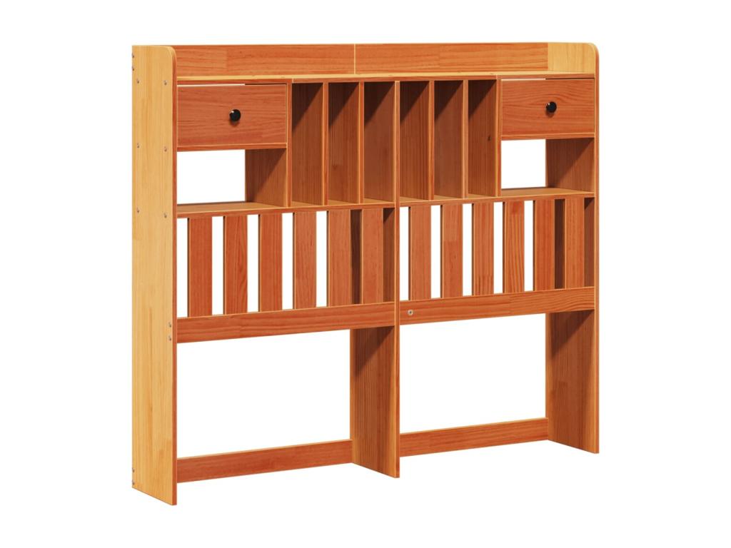 Bed Bookcase without Mattress cire Brown 120x190cm Pine Solid NQVH29432