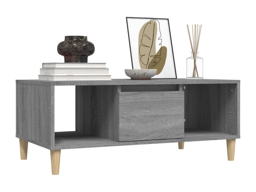 Coffee Table Luxameub Gray 90x50x36.5 cm Bois d'ingénierie BAAZ82780