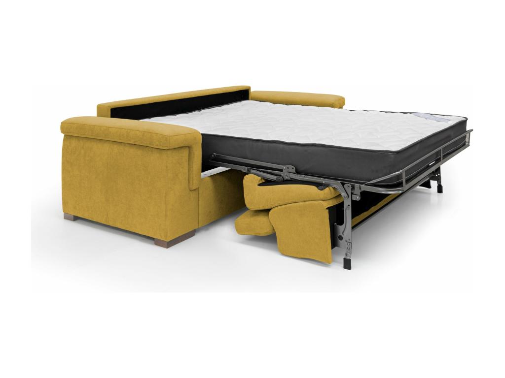 Cosymeub Sofa Sofa-bed Mattress H18 cm in Fabric imperméable T02 200 cm mat.120x197 Yellow DXPG73440