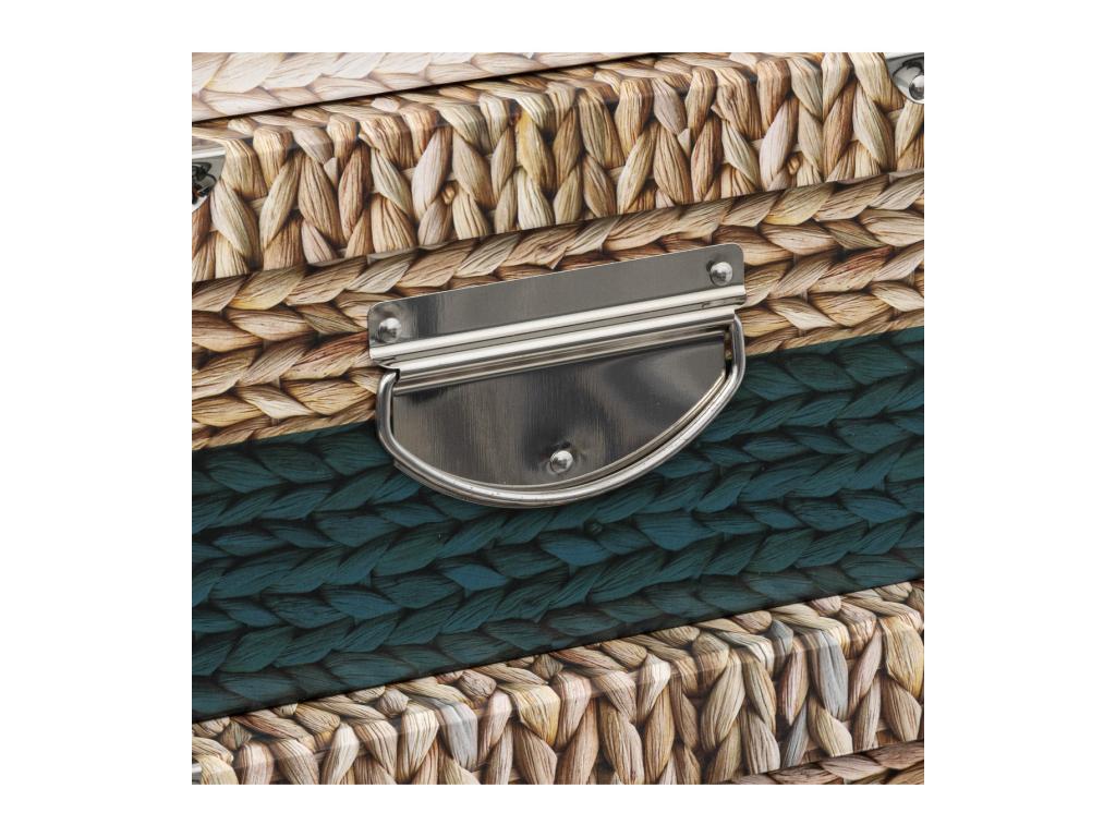 Set of 6 Mobenze BFPE02644 decorative storage boxes with handles and metal corners