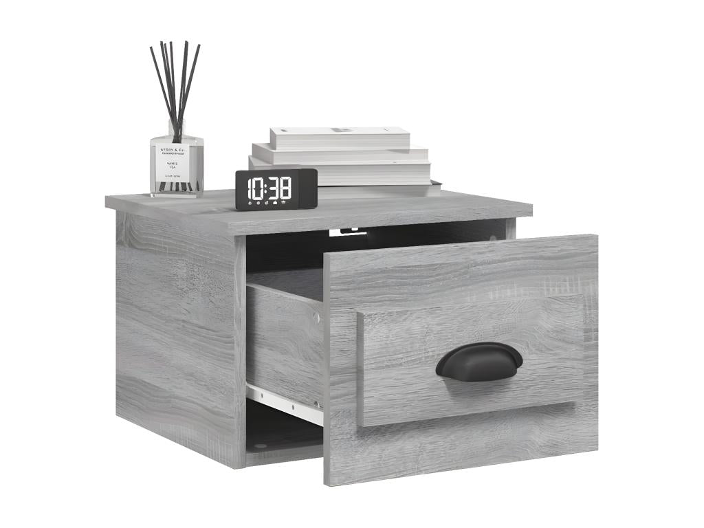 Table of chevet Wall-mounted Luxameub Gray 41.5x36x28 cm QYOS28809